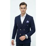 Plus Scorpion Erkek Kruvaze Blazer Ceket - Slim Fit Modern Kesim, Premium Dokulu Şık Klasik Ceket (Lacivert, 46)