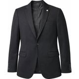Plus Scorpion Erkek Lacivert Mono Yaka Likralı Blazer Ceket – Esnek Konfor Kumaş, Tek Düğmeli Slim Fit - 54 - 6 Drop - Siyah
