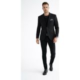 Plus Scorpion Erkek Mono Yaka Tek Düğmeli Çift Yırtmaçlı Blazer Ceket – Premium Dokuma Kumaş, 8 Renk - 52 - 6 Drop - Siyah