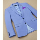 Plus Scorpion Erkek Pamuklu Penye Likralı Tek Düğmeli Çift Yırtmaçlı Blazer Ceket - 54 - 6 Drop - Mavi