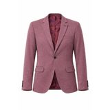 Plus Scorpion Erkek Pamuklu Penye Likralı Tek Düğmeli Çift Yırtmaçlı Blazer Ceket - Bordo 46