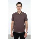 Plus Scorpion Erkek Pike Dokulu Triko Polo Yaka Tişört Slim Fit Şerit Detaylı Yazlık Model
