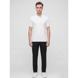 Plus Scorpion Erkek Pike Triko Polo Yaka Tshirt - Slim Fit Erkek T-shirt - Şerit Detaylı Premium Tasarım (Beyaz, M)