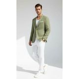 Plus Scorpion Erkek Slim Fit Blazer Ceket Tek Düğmeli Çift Yırtmaçlı Torba Cepli Yarım Astarlı - 56 - 6 Drop - Haki