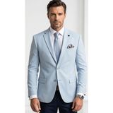 Plus Scorpion Erkek Slim Fit Çift Düğme Çift Yırtmaçlı Blazer Ceket – Premium Dokulu Kumaş - 52 - 6 Drop - Bebe Mavisi