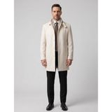 Plus Scorpion Erkek Slim Fit Kaşe Kaban – Çıkarılabilir Ribanalı Fermuarlı Yaka, S–xxl - 2XL - Krem
