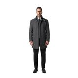 Plus Scorpion Erkek Slim Fit Kaşe Kaban – Çıkarılabilir Ribanalı Fermuarlı Yaka, S–XXL, Antrasit, S