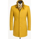 Plus Scorpion Erkek Slim Fit Kaşe Kaban – Çıkarılabilir Ribanalı Fermuarlı Yaka, S–xxl - Hardal