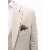 Plus Scorpion Erkek Takım Elbise - 3 Parça Slim Fit Yelekli Set - Likralı Kumaş Tek Düğme Çift Yırtmaçlı Modern Kesim (Bej, 62)