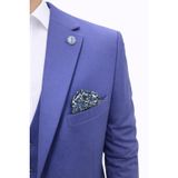 Plus Scorpion Erkek Takım Elbise - 3 Parça Slim Fit Yelekli Set - Likralı Kumaş Tek Düğme Çift Yırtmaçlı Modern Kesim (Saks, 60)