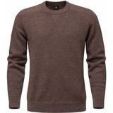 Plus Scorpion Erkek Triko Kazak – Bisiklet Yaka, Regular Fit, Dört Mevsim - Kahverengi - 2XL