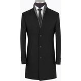 Plus Scorpion Erkek Uzun Kaşe Kaban – Italyan Kesim Slim Fit Şık Model - Siyah