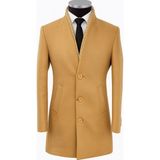 Plus Scorpion Erkek Uzun Kaşe Kaban – Italyan Kesim Slim Fit Şık Model - XL - Bej
