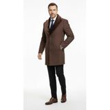 Plus Scorpion Erkek Uzun Kaşe Kaban Palto Mont Çıkartılabilir Kürk Yaka Astarlı Cepli Slim Fit, 4XL, Uzun Kaşe Kaban, Kahverengi, Erkek