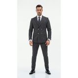 Plus Scorpion İtalyan Kesim Kruvaze Takım Elbise – Modern Slim Fit – Çizgili Kumaş Detaylı