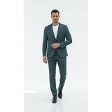 Plus Scorpion Logo Erkek Erkek Takım Elbise Sim Fit Erkek Takım Elbise - Lacivert İnce Çizgili Kruvaze İtalyan Kesim - Modern Slim Fit Premium Kumaş