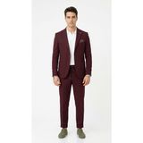 Plus Scorpion Pike Kumaş Jogger Pantolonlu Erkek Takım Elbise – Torba Cepli Tek Düğme Slim Fit Kombin - Bordo - 6 Drop - 56