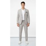 Plus Scorpion Pike Kumaş Jogger Pantolonlu Erkek Takım Elbise – Torba Cepli Tek Düğme Slim Fit Kombin - Gri - 6 Drop - 56