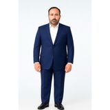 Plus Scorpion Rkek Takım Elbise 4 Drop – Poliviskon Kumaş, Kısa ve Şişman Erkekler Için Rahat Kalıp - Lacivert - 56
