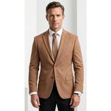 Plus Scorpion Slim Fit Pike Dokuma Erkek Blazer Ceket – Modern Şık Günlük Kombin - 46 - 6 Drop - Taba
