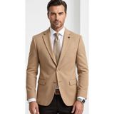 Plus Scorpion Slim Fit Pike Dokuma Erkek Blazer Ceket – Modern Şık Günlük Kombin - 48 - 6 Drop - Bej