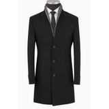 Plus Scorpion Uzun Kaşe Kaban İtalyan Kesim Slim Fit Şık Model, S, Uzun Kaşe Kaban, Siyah, Erkek