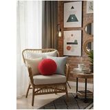 Plush Soft Dekoratif Peluş Top Kırlent - Yastık - Minder Dolgulu - 45 x 37 cm - Kırmızı