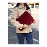 PLUSH STUDIO 13-13.3-14 Inch Peluş Macbook, Laptop Çantası, Bordo Toscase (Askısız) 36x26cm