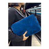 PLUSH STUDIO 13-13.3-14 Inch Peluş Macbook, Laptop Çantası Petrol Mavi