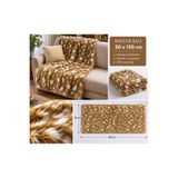 PLUSH STUDIO ISTANBUL Beyaz Desenli Oval İthal Peluş Kumaş 50x150 cm Sınırlı Sayıda Özel Seri Koltuk Şalı