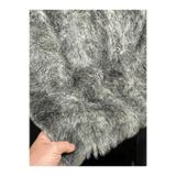 PLUSH STUDIO ISTANBUL Doğal Görünümlü Kürk Koyu Desenli Uzun Tüylü Peluş Kumaş - 50x150 Cm