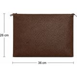 Plush Studio İstanbul Zipcase 36X26 cm Kalın Suni Deri Çift Dikişli Fermuarlı Laptop ve Evrak Çantası - 36 x 26 cm - Kahverengi