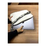 PLUSH STUDIO Toscase Beyaz 13-13.3-14 Inch Peluş Macbook, Peluş Laptop Çantası