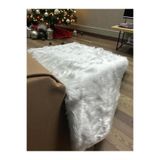 PLUSH STUDIO YARIM Ymf Beyaz Uzun Tüylü, Beyaz Peluş Kumaş 50x150cm Tekstil, Ev Tekstili