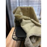 Plush Studio Zp-Toscana/tavsan 1300GR Yumuşak Dokuma Peluş Kumaş 50X150 cm Ev Tekstil, Döşeme, Dekoratif - 13-Krem