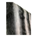PLUSH STUDIO Zp Uzun Tüylü, Ithal Siyah Gri Kurt Desen Peluş Kumaş 100x150cm