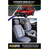 Plusoto Citroen Berlingo (2+1) Ticari Uyumlu Vera Serisi Füme Oto Koltuk Kılıfı 5Li Takım Set T-8