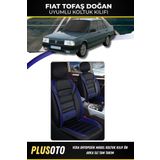 Plusoto Fiat / Tofaş Doğan Uyumlu Vera Serisi Siyah Mavi Oto Koltuk Kılıfı 5Li Takım Set M-138