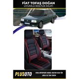 Plusoto Fiat / Tofaş Doğanuyumlu Vera Serisi Siyah Kırmızı Oto Koltuk Kılıfı 5Li Takım Set M-137