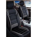 Plusoto Ford Tourneo Courier Hafif Ticari Uyumlu Vera Serisi Siyah Beyaz Oto Koltuk Kılıfı 5'Li Takım Set