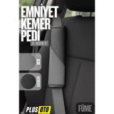PlusOto Füme Emniyet Kemer Pedi 2 Adet Cırtlı Emniyet Kemer Kılıfı Omuz ve Boyun Koruyucu