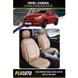 Plusoto Opel Corsa Uyumlu Vera Serisi Bej Oto Koltuk Kılıfı 5Li Takım Set M-590