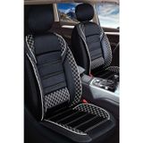 Plusoto Peugeot 206 Uyumlu Vera Serisi Siyah Beyaz Oto Koltuk Kılıfı 5Li Takım Set