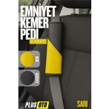 PlusOto Sarı Emniyet Kemer Pedi 2 Adet Cırtlı Emniyet Kemer Kılıfı Omuz ve Boyun Koruyucu