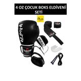 PLUSSPORT ÇOCUK BOKS ELİDEVENİ 4-6 OZ PREMİUM DELUXE BOKS ELDİVENİ SETİ 1.KALİTE BANDAJ DİŞLİK ATLAMA İPİ