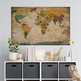 Plustablo Dünya Haritası Eğitici Öğretici Duvar Sticker, Okul ve Ofis için (100x150 Cm.)