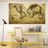 Plustablo Vintage Dekoratif Dünya Haritası Duvar Kağıdı 183x324 Cm.