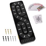 plusvivo Cribbage Board Oyun Seti 3 Parça, 2 Depolama Alanı, 9 Metal Mandal, 2 Deste Oyun Kartı ve Talimatlar, Ahşap Seyahat Taşınabilir Beşik Oyun Setleri