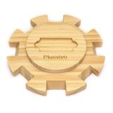 plusvivo Meksika Tren Göbeği 8 Oyuncuya Kadar, Birinci Sınıf Çam Ahşap Göbek Meksika Tren Domino Aksesuarları ve Domino Oyun Seti Keçeli Tabanlı - 2,5 cm x 5,08 cm Domino için