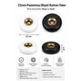 plutus yapı 22mm Bilyeli Duşakabin Rulman Teker (Beyaz)